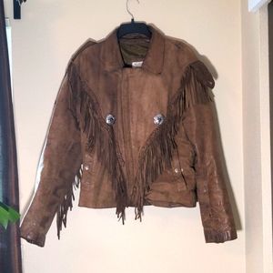 Vintage Open Road brown Leather Jacket with ALL the fringe! Size L